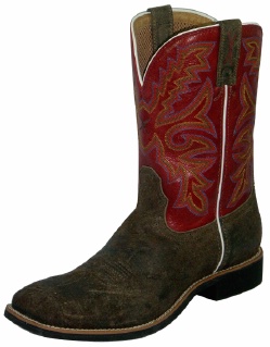 Twisted X MTH0002 for $154.99 Men's' Top Hand Western Boot with Coffee Distressed Leather Foot and a New Wide Toe